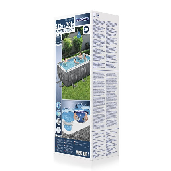 Bestway Zwembad | Bestway | Frame | 412 x 201 x 122 cm (Incl. chloordispenser en filterpomp, Rotan) 7020024162 K170115473 - 2