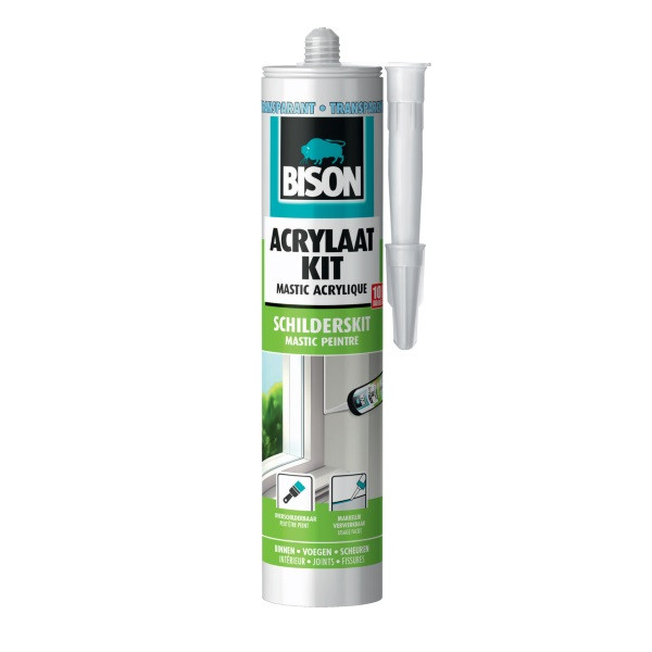 Bison Acrylaatkit | Bison | Transparant (Overschilderbaar, Binnen en Buiten, Elastisch, 300 ml) 6304753 7004937 K100702615 - 1