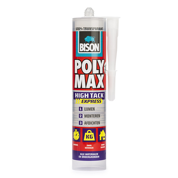 verkoper Minimaal Echt Poly Max kit | Bison | Transparant (High Tack Express, 300 gram,  Sneldrogend, Binnen/Buiten, Waterdicht, Overschilderbaar) Bison Kabelshop.nl