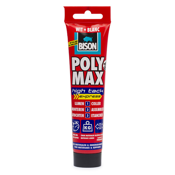 Poly Max kit | Bison | Wit (High Tack 165 gram, Binnen/Buiten, Overschilderbaar) Bison Kabelshop.nl