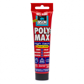Bison Poly Max kit | Bison | Wit (High Tack Express, 165 gram, Sneldrogend, Binnen/Buiten, Waterdicht, Overschilderbaar) 6312640 K100702505 - 1