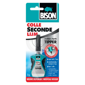 Bison Secondelijm | Bison (Tipper, Sneldrogend, Extra sterk, Waterbestendig, 3 g) 6302066 K100702618 - 1