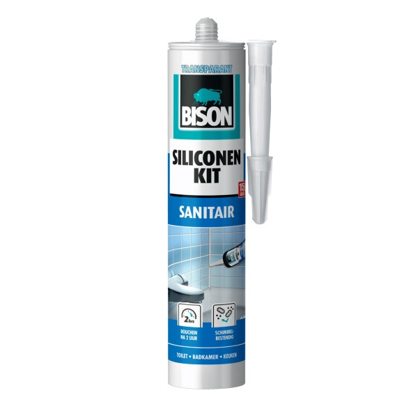 Bison Siliconenkit | Bison | Transparant (Vochtbestendig, Elastisch, 300 ml) 1491320 K100702610 - 1