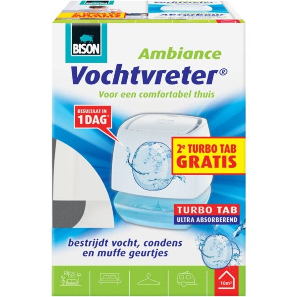 Bison Vochtvreter | Bison | Ambiance (Vochtmagneet, 2x 100 gram, Ruimtes tot 10 m³, 0.5 liter) 6313275 K170101374 - 2