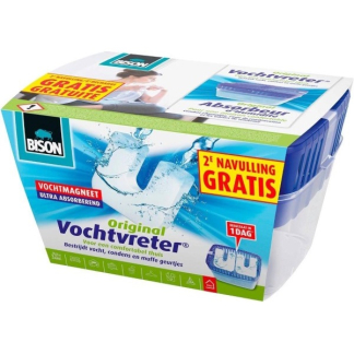 Bison Vochtvreter | Bison | Original (Inclusief 2 vochtmagneten, 900 gram, Ruimtes tot 90 m³, 1 liter) 6313244 K170101366 - 1