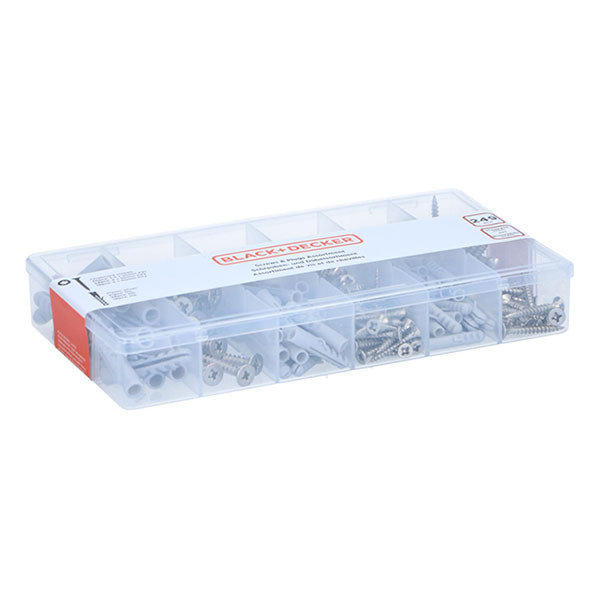 Black & Decker Assortimentsdoos met schroeven | BLACK + DECKER | 249 stuks (Universeel) 871125223828 K100702789 - 1