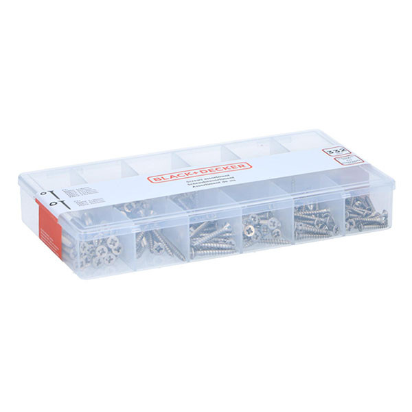 Black & Decker Assortimentsdoos met schroeven | BLACK + DECKER | 332 stuks 871125223826 K100702787 - 1