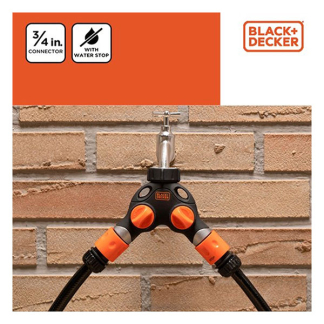 Black & Decker Koppelstuk tuinslang | BLACK + DECKER | 3/4 inch (Auto waterstop, Splitser) 871125223571 K170505390 - 5