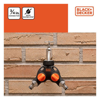 Black & Decker Koppelstuk tuinslang | BLACK + DECKER | 3/4 inch (Auto waterstop, Splitser) 871125223571 K170505390 - 6