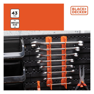 Black & Decker Opbergsysteem | BLACK+DECKER | 98 × 23 × 43 cm (43 delig, Opbergbakjes, Haken, Houders, Modulair) 871125223943 K101303029 - 5