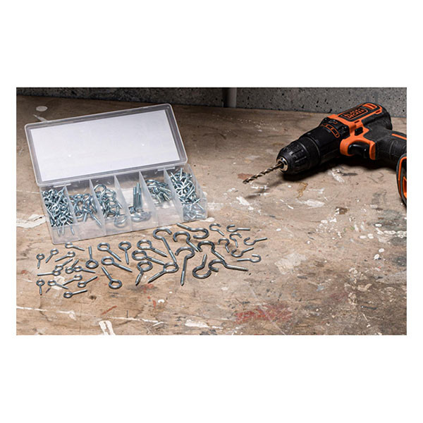 Black & Decker Schroefhaken - en ogenset | BLACK + DECKER | 151 stuks (Ooghaken, Ronde haken) 871125223819 K100702786 - 4