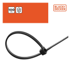 Black & Decker Tie wrap | BLACK+DECKER | 119 x 2.5 mm (100 stuks, Zwart) 871125223979 K100702798 - 2