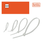 Black & Decker Tie wrap | BLACK+DECKER | 120 x 3 mm (200 stuks, Wit) 871125223992 K100702796 - 2