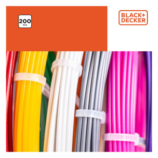 Black & Decker Tie wrap | BLACK+DECKER | 120 x 3 mm (200 stuks, Wit) 871125223992 K100702796 - 3