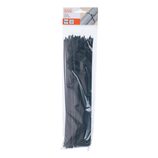 Black & Decker Tie wrap | BLACK+DECKER | 3.6 x 300 mm (100 stuks, Zwart) 871125223979 K100702798 - 6