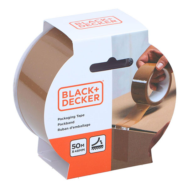 Black & Decker Verpakkingstape | BLACK+DECKER | 50 meter (Transparant, Bruin, 48 mm) 871125223874 K100702793 - 2