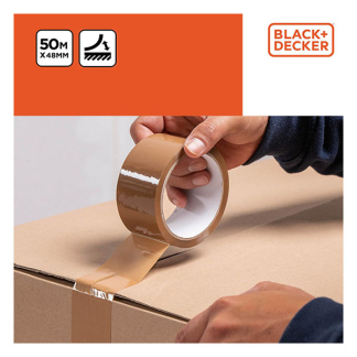Black & Decker Verpakkingstape | BLACK+DECKER | 50 meter (Transparant, Bruin, 48 mm) 871125223874 K100702793 - 3