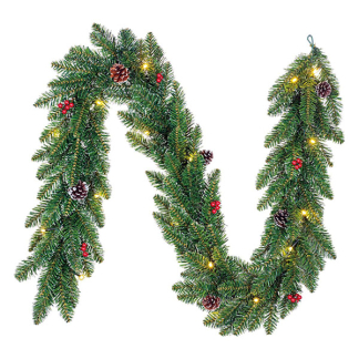 Guirlande | Black Box | Creston | 1.8 meter (20 leds, Ø 25 cm, Groen, Bevroren, Batterijen, Binnen)