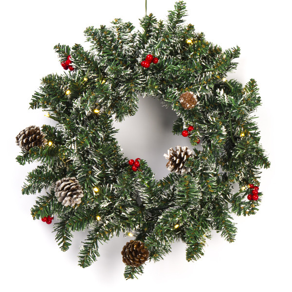 Black Box Kerstkrans | Black Box | Creston | Ø 45 cm (20 leds, Bevroren, Decoratie, Batterijen, Binnen/Buiten) 1065808 K151100114 - 2