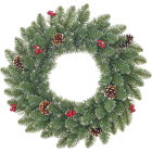 Kerstkrans | Black Box | Creston | Ø 45 cm (Groen, Bevroren, Besjes, Dennenappels, Binnen/Buiten)