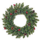Black Box Kerstkrans | Black Box | Creston | Ø 60 cm (Groen, Bevroren, Besjes, Dennenappels, Binnen/Buiten) 1015794 K151100109 - 1