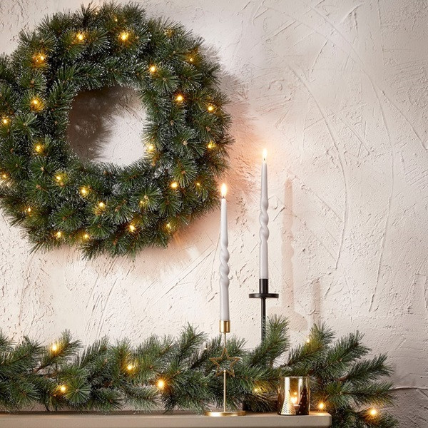 Black Box Kerstkrans | Black Box | Glendon | Ø 45 cm (20 leds, Bevroren, Batterijen, Binnen/Buiten) 1015815 K151100104 - 5