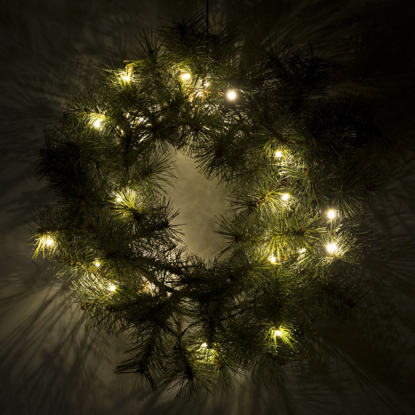 Black Box Kerstkrans | Black Box | Glendon | Ø 45 cm (20 leds, Bevroren, Batterijen, Binnen/Buiten) 1015815 K151100104 - 3