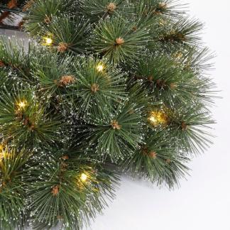 Black Box Kerstkrans | Black Box | Glendon | Ø 45 cm (20 leds, Groen, Bevroren, Batterijen, Binnen/Buiten) 1015815 K151100104 - 4
