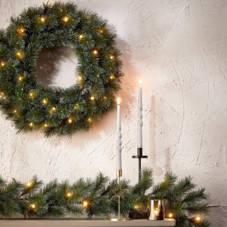 Black Box Kerstkrans | Black Box | Glendon | Ø 45 cm (20 leds, Groen, Bevroren, Batterijen, Binnen/Buiten) 1015815 K151100104 - 5