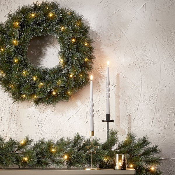 Black Box Kerstkrans | Black Box | Glendon | Ø 60 cm (30 leds, Bevroren, Batterijen, Binnen/Buiten) 1015816 K151100105 - 4