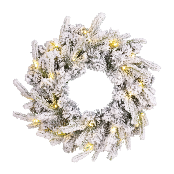 Black Box Kerstkrans | Black Box | Grimshaw | Ø 45 cm (25 leds, Besneeuwd, Timer, Batterijen, Binnen) 1183869 K151100132 - 1