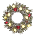 Black Box Kerstkrans | Black Box | Kaprun | Ø 45 cm (10 leds, Besneeuwd, Decoratie, Timer, Batterijen, Binnen) 1166289 K151100142 - 1