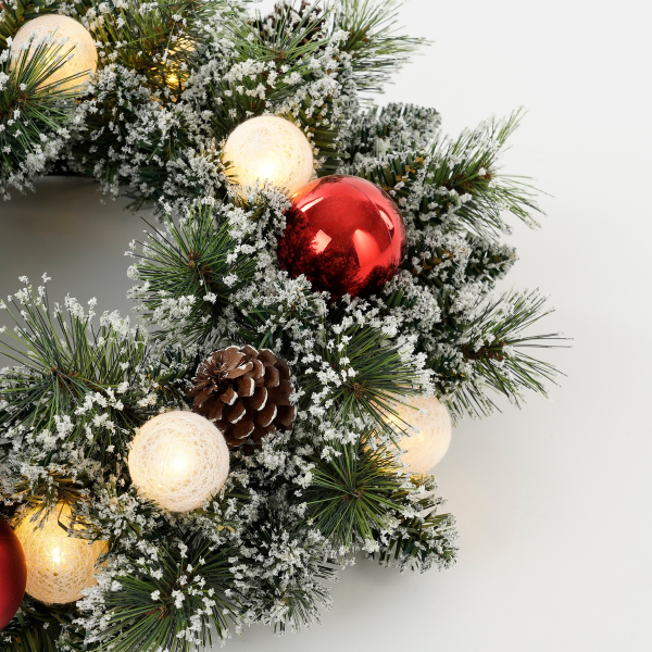 Black Box Kerstkrans | Black Box | Kaprun | Ø 45 cm (10 leds, Besneeuwd, Decoratie, Timer, Batterijen, Binnen) 1166289 K151100142 - 3