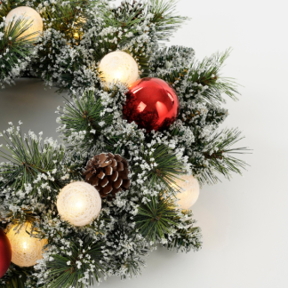 Black Box Kerstkrans | Black Box | Kaprun | Ø 45 cm (10 leds, Besneeuwd, Decoratie, Timer, Batterijen, Binnen) 1166289 K151100142 - 3