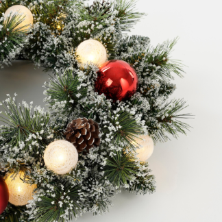 Black Box Kerstkrans | Black Box | Kaprun | Ø 60 cm (15 leds, Besneeuwd, Decoratie, Timer, Batterijen, Binnen) 1166290 K151100143 - 3