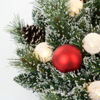 Black Box Kerstkrans | Black Box | Kaprun | Ø 60 cm (15 leds, Besneeuwd, Timer, Batterijen, Binnen) 1166290 K151100143 - 2