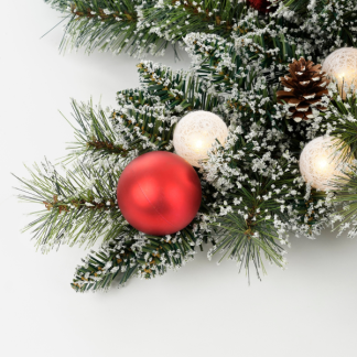 Black Box Kerstkrans | Black Box | Kaprun | Ø 60 cm (15 leds, Ster, Besneeuwd, Decoratie, Timer, Batterijen, Binnen) 1166294 K151100144 - 2