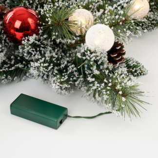 Black Box Kerstkrans | Black Box | Kaprun | Ø 60 cm (15 leds, Ster, Besneeuwd, Decoratie, Timer, Batterijen, Binnen) 1166294 K151100144 - 4