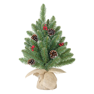 Black Box Kunstkerstboom | Black Box | Creston | 45 centimeter (Groen, Bevroren, Besjes, Dennenappels, Jute voet, Binnen) 1015798 K151100112