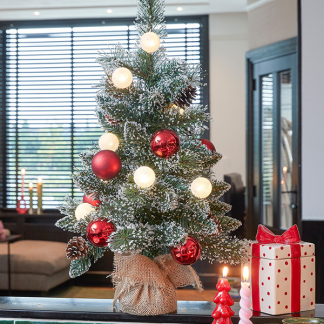 Black Box Kunstkerstboom | Black Box | Kaprun | 60 cm (15 leds, Besneeuwd, Timer, Batterijen, Binnen) 1166292 K151100122 - 5