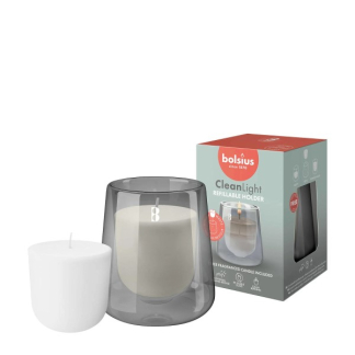 Bolsius CleanLight Starterkit | Cypress & Amber (Navulbaar, Plantaardige wax, 20 branduren) 101925020401 K150303298 - 2