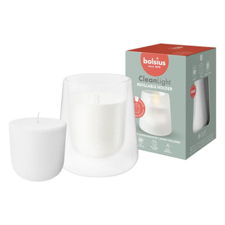 Bolsius CleanLight Starterkit | Zero (Navulbaar, Plantaardige wax, 20 branduren) 103625020400 K150303176 - 2