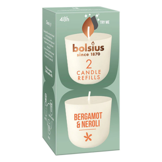 Bolsius CleanLight navulling | Bergamot & Neroli (Plantaardige wax, Tot 20 branduren, 2 stuks) 101924030512 101925030512 K150303271 - 1