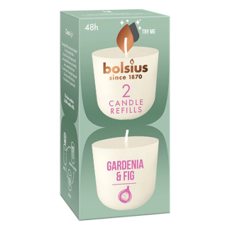 Bolsius CleanLight navulling | Gardenia & Fig (Plantaardige wax, Tot 20 branduren, 2 stuks) 101924030503 101925030503 K150303178 - 1