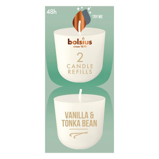 Bolsius CleanLight navulling | Vanilla & Tonka Bean | 2 stuks (Palmolievrij, 24 branduren) 101924030574 K150303450 - 1