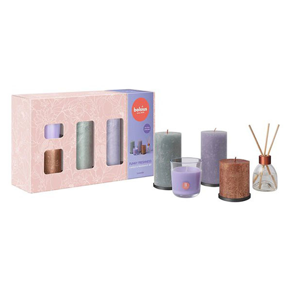 Bolsius Geschenkset | Bolsius | Funky Freshness | Set van 5 (Paars/Groen/Bruin) 103693276883 K150303481 - 2