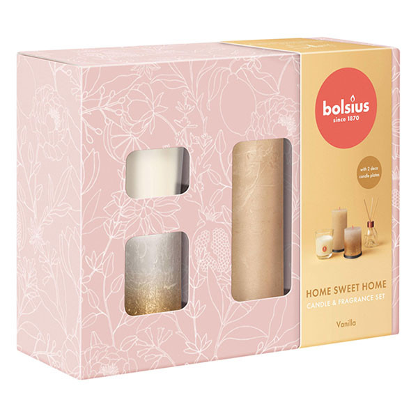 Bolsius Geschenkset | Bolsius | Home Sweet Home | Set van 4 (Goud/Wit) 103693281583 K150303478 - 1