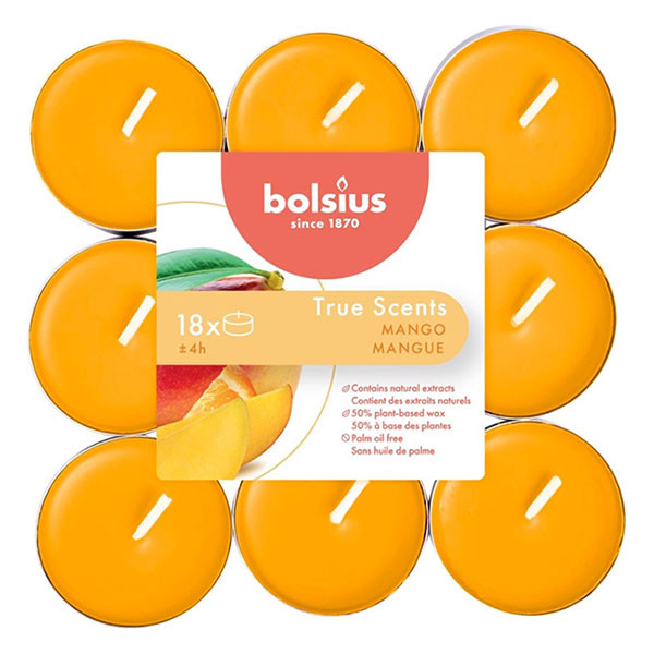 Bolsius Geurtheelichten | Bolsius | Mango | 18 stuks (True Scents, Plantaardige wax, 4 branduren) 101926943410 K150303285 - 1