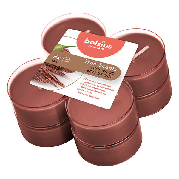 Bolsius Geurtheelichten | Bolsius | Oud Wood | 8 stuks (True Scents, Plantaardige wax, 8 branduren) 101925221870 K150303468 - 1