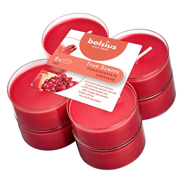 Bolsius Geurtheelichten | Bolsius | Pomegranate | 8 stuks (True Scents, Plantaardige wax, 8 branduren) 101925221815 K150303467 - 1